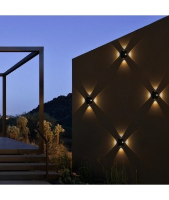 kelvo® ARKOS KLV-101-0107 Φωτιστικό Τοίχου - Απλίκα LED 8W 840lm 15° AC 220-240V Αδιάβροχο IP65 Θερμό Λευκό 2700K - CREE SMD Chip & TÜV SÜD Driver - Μαύρο Ματ - Μ13 x Π5.5 x Υ13cm - 5 Χρόνια Εγγύηση